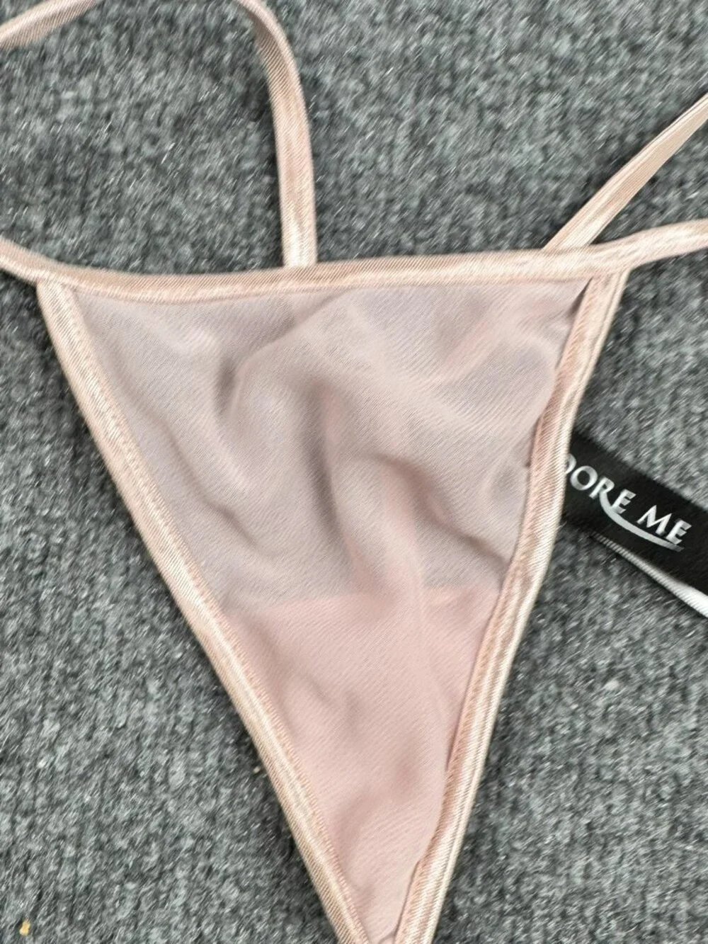 Adore Me Blush Pink Sheer Mesh G-String Thong Panty Women's Size XS New